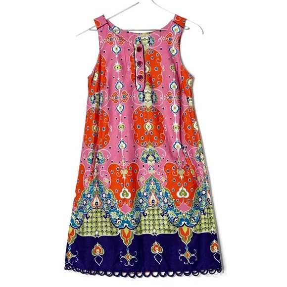 Anthro Maeve Funky Retro Mod Print Shift Dress w/Pockets - Picture 5 of 10